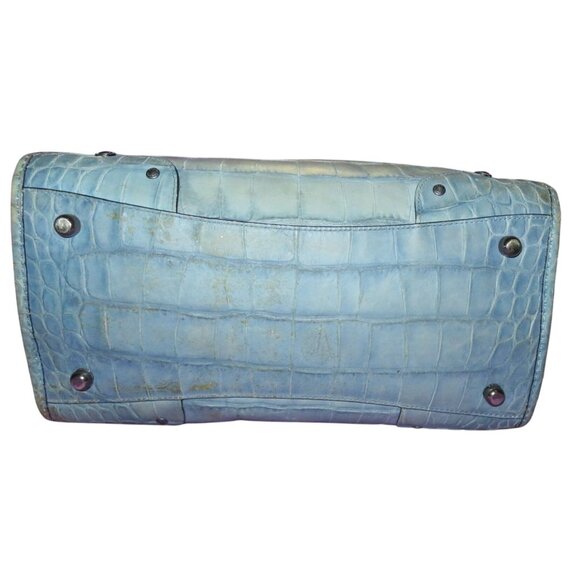 SOLD Coach Rhyder Limited Edition rare dusty blue Croc Embossed Denim Leather - Picture 5 of 16